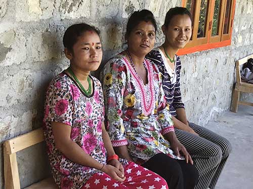 Chota Suruk school team 2019 L to R: Hasti Maya, Pascalina and Manita